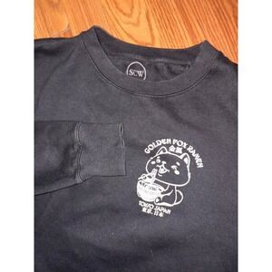 SCW Black Ramen Fox Tokyo Japan Graphic Crewneck Sweatshirt‎ Mens Medium